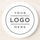 Round White Custom Business Logo Branded コースター (正面)