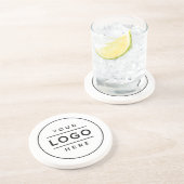Round White Custom Business Logo Branded コースター (側面)