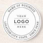 Round White Custom Business Logo Branded コースター (正面)