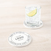 Round White Custom Business Logo Branded コースター (側面)
