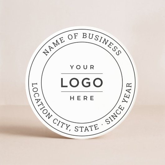 Round White Custom Business Logo Branded コースター