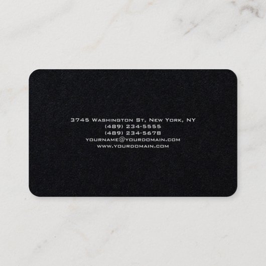 Rounded Corner Black Red Professional Minimalist 名刺 (裏面)