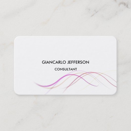 Rounded Curvesエレガント Minimalistプロフェッショナル 名刺 (正面)