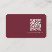 Rounded Mini Burgundy Floral QR Wedding Details エンクロージャーカード (裏面)