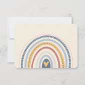 Rounded Soft Neutral Boho Rainbow Heart ノートカード (裏面)