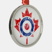 Roundelカナダのカールのホッケーターゲットグランジな氷 メタルオーナメント (右)