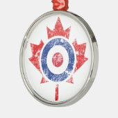 Roundelカナダのカールのホッケーターゲットグランジな氷 メタルオーナメント (左)