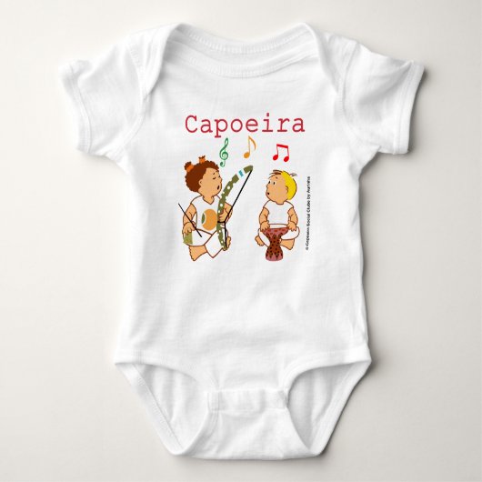 Roupa de bebê com desenho de de Capoeira ベビーボディスーツ (正面)