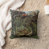 Rousseauの空腹なライオンの装飾用クッション クッション (ブランケット)