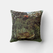 Rousseauの空腹なライオンの装飾用クッション クッション (裏面)