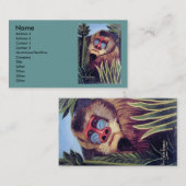 Rousseauの"ジャングルのMandrill" (1909年頃) 名刺 (正面/裏面)