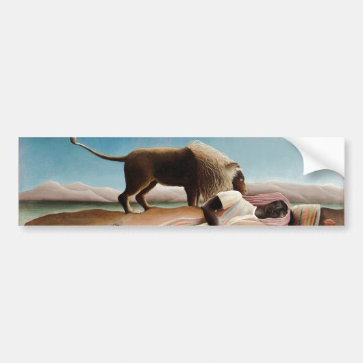 Rousseauの"睡眠のジプシー" (1897年) バンパーステッカー (正面)