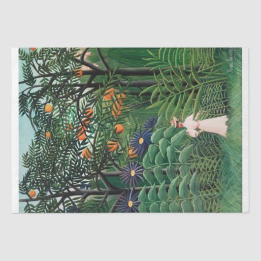 Rousseau – エキゾチックな森のデコップの女性歩く 薄葉紙 (正面)