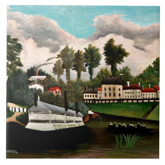 Rousseau – 洗濯船人気がある絵画の タイル (正面)