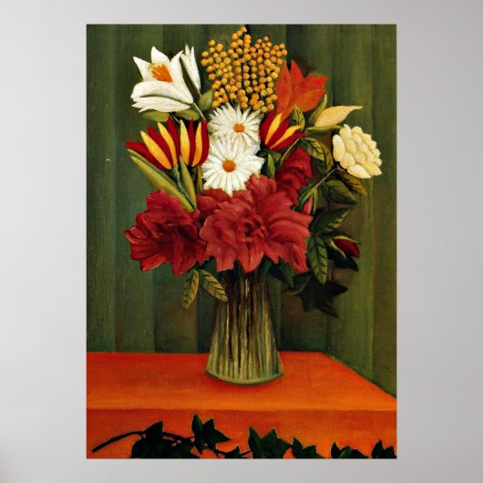 Rousseau - Bouquet of Flowers with an Ivy Branch ポスター (正面)