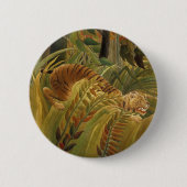 Roussequジャングル熱帯虎アート 缶バッジ (正面)