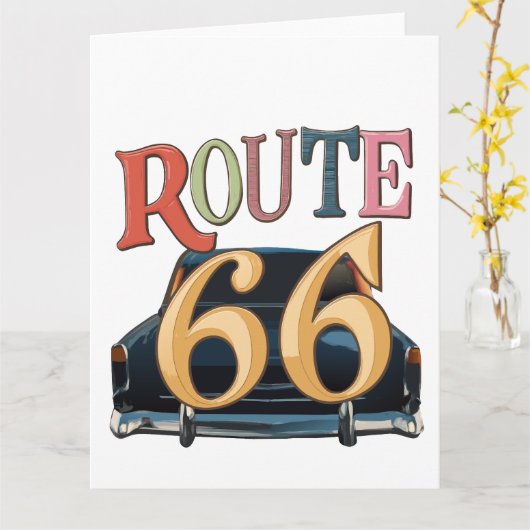 rout 66-US  カード (黄色い花)