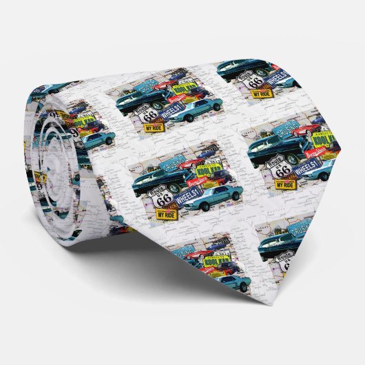 Route66_ClassicCarsOne2228Print、Route66_Classi… ネクタイ (ロール)