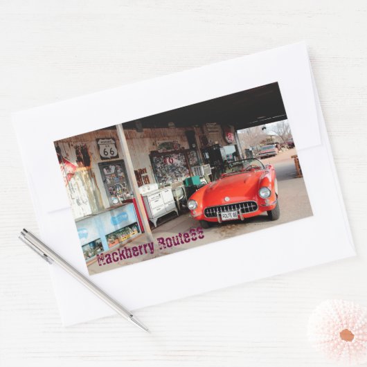 Route66 Hackberry 長方形シール (封筒)