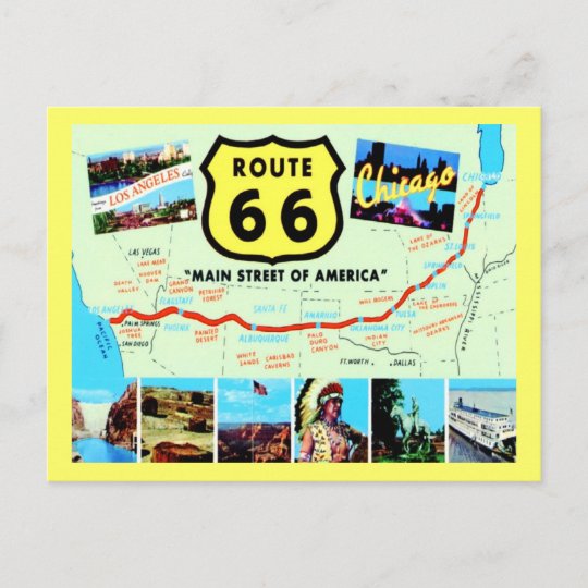 Route 66アメリカ通りヴィンテージ ポストカード Zazzle Co Jp