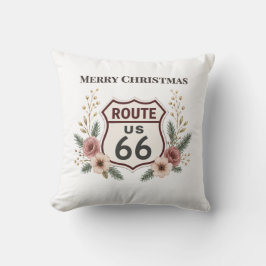 Route 66のクリスマスフラワーモチーフのインテリア雑貨 クッション