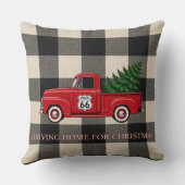 Route 66の居心地の良いクリスマスの家のアクセント クッション (裏面)