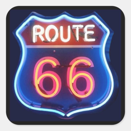 Route 66ステッカー スクエアシール (正面)