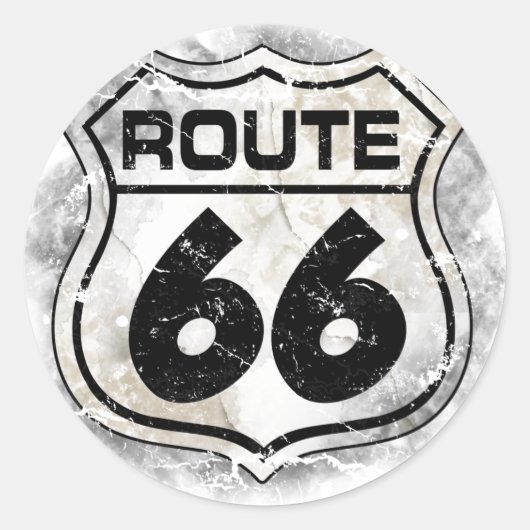 Route 66ステッカー ラウンドシール (正面)