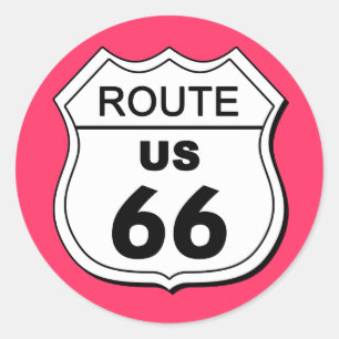 Route 66ステッカー ラウンドシール