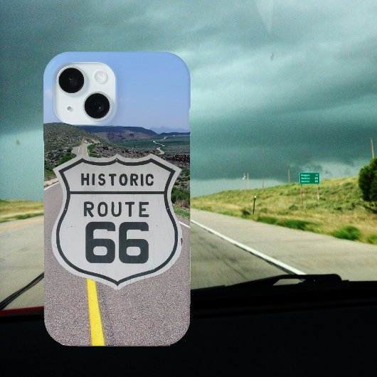 Route 66ハイウェイの背景のシールド Case-Mate iPhoneケース