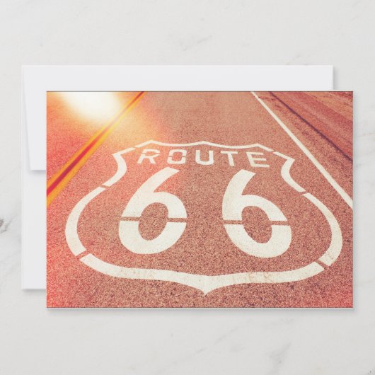 Route 66フォト編集 – オレンジ色 招待状 (正面)
