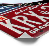 Route 66ライセンスプレートアート(デザインターンパイク) ポスター (角)