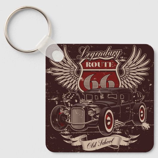 Route 66レトロ キーホルダー (正面)