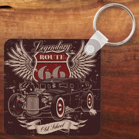 Route 66レトロ キーホルダー (裏面)