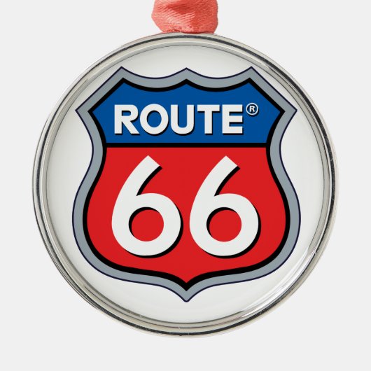 Route 66ロゴ メタルオーナメント (正面)