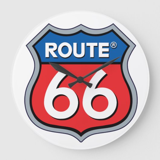 Route 66ロゴ ラージ壁時計 (正面)