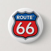 Route 66ロゴ 缶バッジ (正面)