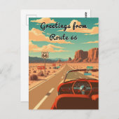 Route 66ロードトリップパーソナライズされたからの挨拶 ポストカード (正面/裏面)
