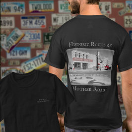 Route 66ヴィンテージ目的地Winslow Arizona写真 Tシャツ