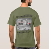 Route 66ヴィンテージ目的地Winslow Arizona写真 Tシャツ (裏面)