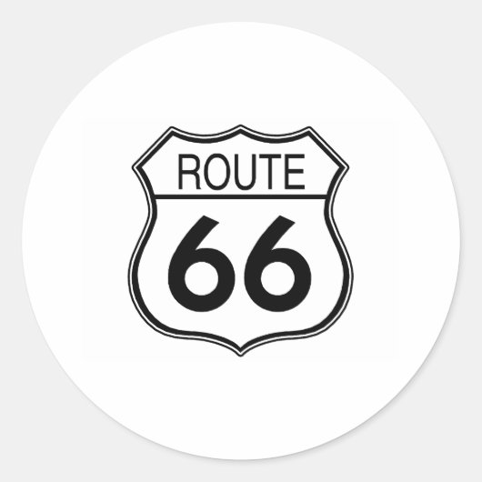 Route 66標識 ラウンドシール (正面)