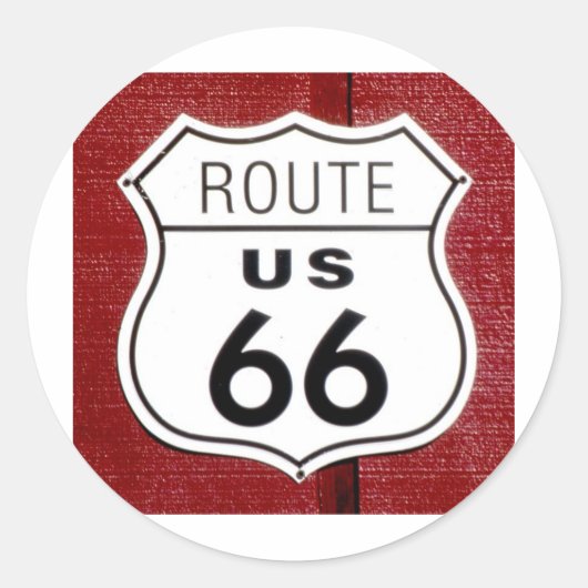 Route 66標識 ラウンドシール (正面)