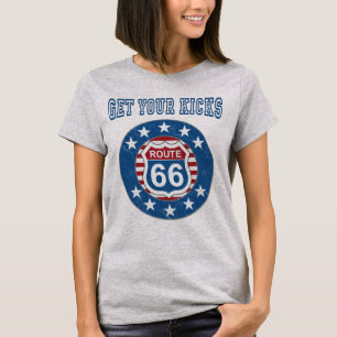 Route 66蹴 -動揺してレトロ tシャツ