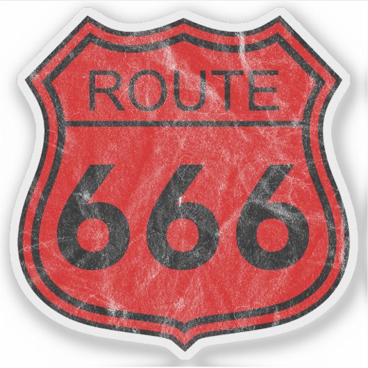 Route 666 (red) シール (正面)