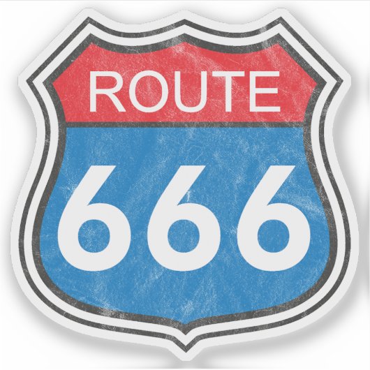 Route 666 (red-blue) シール (正面)