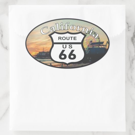 route 66 楕円形シール (バッグ)
