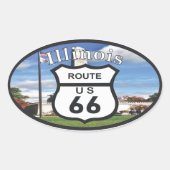 route 66 楕円形シール (正面)