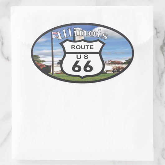 route 66 楕円形シール (バッグ)