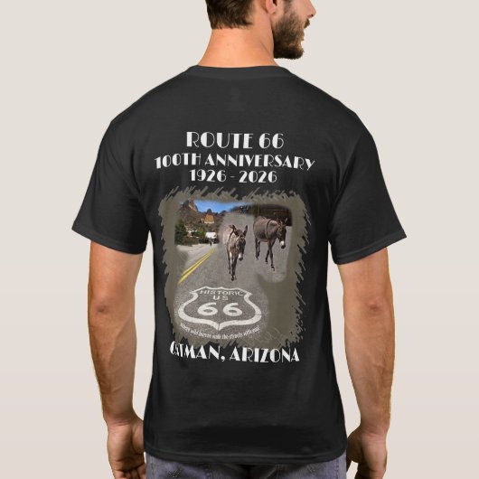 Route 66-100 Years Oatman Arizona Back Tシャツ (裏面)