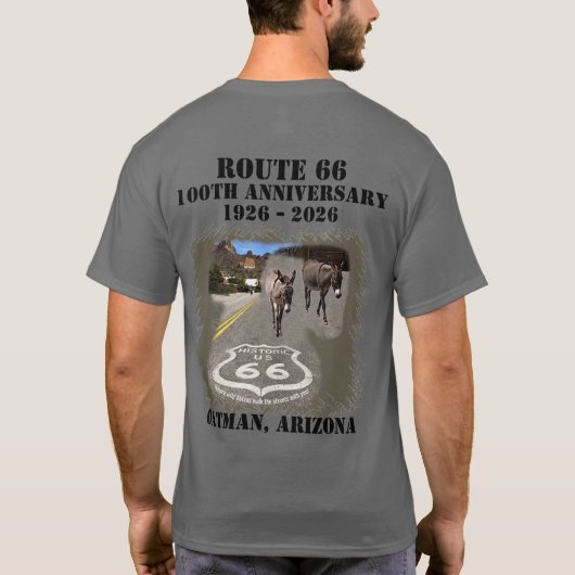 Route 66 100th Anniversary Oatman Arizona Back  Tシャツ (裏面)